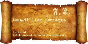 Neumüller Marietta névjegykártya